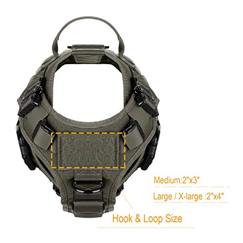 ICEFANG GN5 Tactical Dog Harness ,Hook and Loop Panels,Walking Training