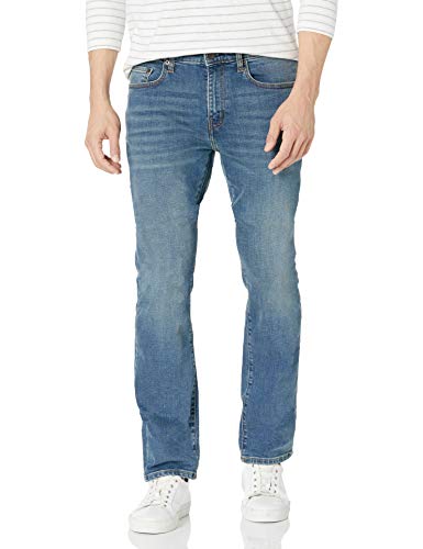 Amazon Essentials Mens Jeans, Slim Fit Stretch, Bootcut - Discontinued Colours, Medium Blue Vintage, 33W / 32L
