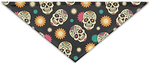 HDRAY Sugar Skull Colorful Dog Triangle Head Scarf Puppy Bandana Collars Neckerchief