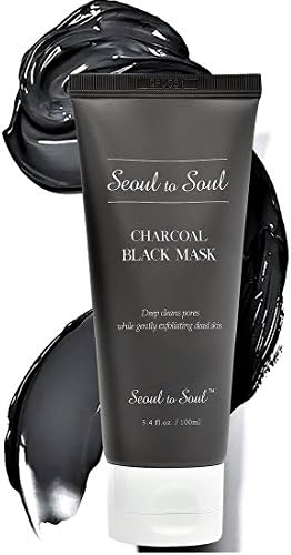 Seoul to Soul – All-in-1 Refining Exfoliator Mask for Acne, Blackheads &amp; Wrinkles – Infused w/ Charcoal, Bentonite, Kaolin, Witch Hazel, Rice and Pea Protein (3.4 fl oz) [LIMITED-TIME OFFER]