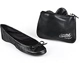 Sidekicks Large Black Foldable Ballet Flat Shoes w/ Carrying Case