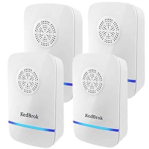KedBrok 4 Pack Antizanzare Ultrasuoni, Repellente ad Ultrasuoni Anti Zanzare Dispositivi Antizanzare Insetti Ragni Topi Mosche Parassiti Ratti Scarafaggi Formiche