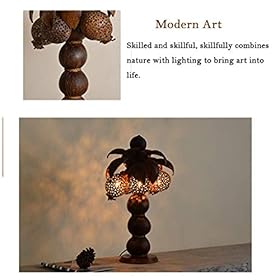 N/Z Daily Equipment Multifunctional Desk Lamp Coconut Shell Art Deco Lamps Southeast Asian Style Table Lamp Bedroom… 41Zf5Dlz4fL