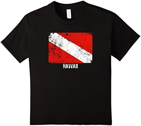 Kids Vintage Hawaii Dive Flag Scuba Diving T-Shirt 6 Black