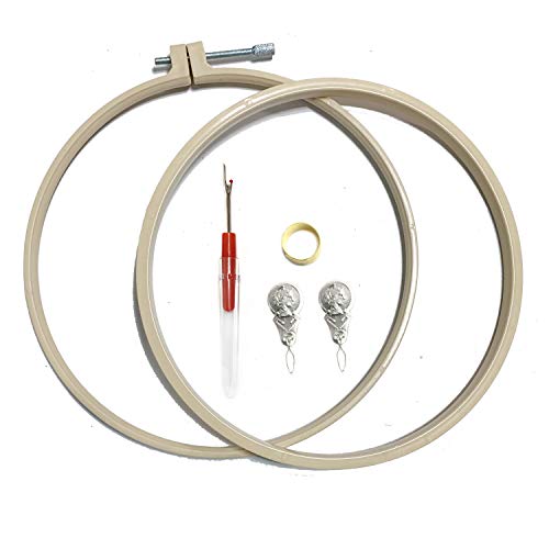 2 Pack Embroidery Kit with Pattern, DOITEM Full Range of Stamped Embroidery Kit Including Embroidery Cloth with Pattern, Embroidery Hoop, Color Threads and Tools Kit - Thumbnail 5