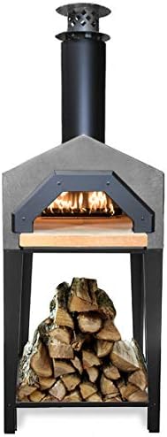 Chicago Brick Oven Americano Wood-Fired Outdoor Pizza Oven, Stand (Silver Vein)