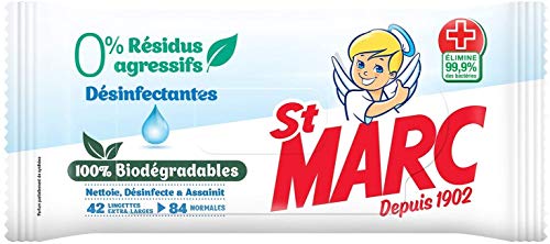 St Marc Composteerbare reinigingsdoekjes, 0% agressieve resten, desinfecterend, 42 doeken x 14 stuks (in totaal 588… - Afbeelding 3