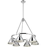 Golden Lighting 3306-6 CH-CH Orwell - 6 Light Chandelier-20.38 Inches Tall and 29 Inches Wide, Finish Color: Chrome, Shade Co