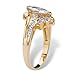 14K Yellow Gold-plated Marquise Cut Cubic Zirconia Engagement Anniversary Ring
