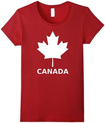 Women's Canada maple leaf T-Shirt Small Cranberry