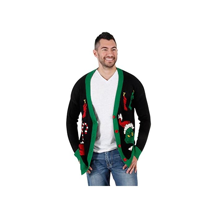 Grinch Ugly Christmas Cardigan Sweater 