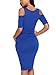 Kalayo Women's Cold Shoulder Bodycon Maternity Dress Half Sleeve Fitted Ruched Sides Casual Pregnancy Clothes