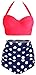 Amourri Womens Retro Vintage Polka Underwire High Waisted Swimsuit Bathing Suits Bikini,US 14-16=Tag Size 4XL,Rose+blue
