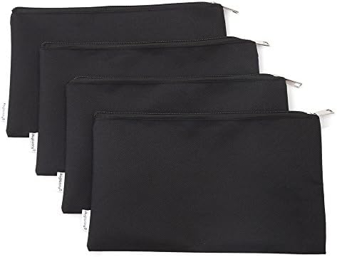 Augbunny Zipper Polyester Security Bank Deposit Utility Zipper Coin Bag Check Wallet Money Organizer Pouch 4-Pack