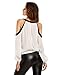 Verdusa Women's Sexy Cold Shoulder Long Sleeve Casual Blouse Tops