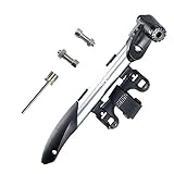 WOTOW Mini Double Inlet Bike Pump Frame Mounted Fits Presta and Schrader Frame Mounted Road Mountain BMX Bike Tire Gift Repair Kit
