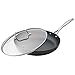 Amazon Brand – Stone & Beam Saute Pan With Glass Lid, 12 Inch, Hard-Anodized Non-Stick Aluminum