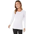 32 Degrees Women's Lightweight Baselayer Crew Top | Long Sleeve | Form Fitting | 4-Way Stretch | Thermal