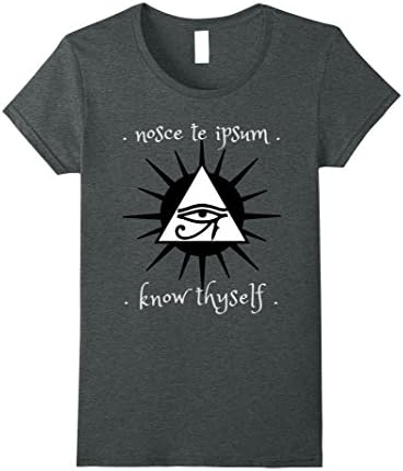 Womens Egyptian Eye of Horus Nosce Te Ipsum Know Thyself T-Shirt Medium Dark Heather