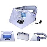 Master Airbrush Brand Lighted Portable Hobby Airbrush Spray Booth with LED Lighting for Painting All Art, Cake, Craft, Hobby, Nails, T-shirts & More. Includes 6 Foot Exhaust Extension Hose
