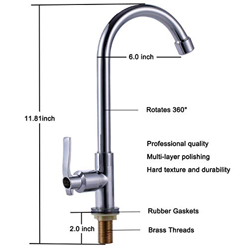 Single Handle High Arc Outdoor Sink Faucet for Boat Camper 360 Degree