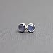 Tanzanite Stud Earrings-4mm Blue Post Earrings in all Sterling Silver-Handmade