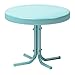 Crosley Furniture Gracie Weather Resistant Retro Metal Outdoor Side Table for Patio, Deck, Porch, Caribbean Blue