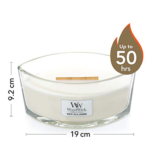 Woodwick Ellipse Scented Candle with Crackling Wick, White Tea and