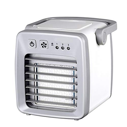 Xinrangxin Mini Air Conditioner Fan, USB Small Electric Fan, Portable Evaporative Cooling Desktop Air Conditioner Purifier, Mobile Water Cooling Mute Dormitory Bedside Office Fan, Gray