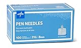 Medline MPHPN318Z Pen Needles, 31 Gauge, 8 mm (Pack of 100)