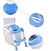 CARESHIN Potty Seat with Ladder Cover Toilet Folding Chair Kid Potty Toilet Seat with Step Stool Ladder (Blue)