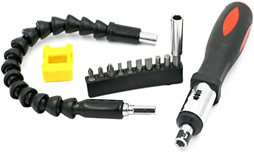 Snake Flexible Screwdriver,Magnetic Ratcheting Screwdriver with Handle,Screwdriver Extender,Flexible Magnetic Drill