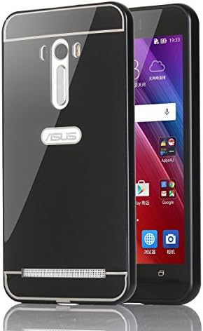 Moonmini® For ASUS ZenFone Selfie ZD551KL Ultra Thin Light Weight Aluminum Metal Frame Bumper Case + Hard Back Cover Protector (Black)