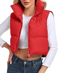 Cityork Women's Winter Crop Vest Puffer Lightweight