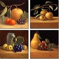 Fruit Accent Set by Frances Poole - Ceramic Accent Tile Set 4.25" x 4.25" Kitchen Shower Backsplash