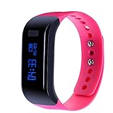 InnKoo Waterproof Fitness Tracker Watch, U1 Activity Tracker Pedometer Watch Steps Calories Counter Smart Bracelet Wristband Sports Band Sleep Tracker, for Women Men Kids Seniors (Pink)