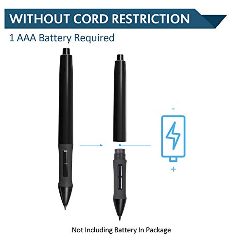Huion P80 Rechargeable Digital Pen, 2048 Pressure Sensitivity Digital Stylus Pen for Professional Wireless Graphic Drawing Tablet (Charging Cable Included)