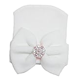 Eshock Newborn baby Cute Lovely Soft Hat,Bow Baby Girl Hospital Beanie Hat (B)
