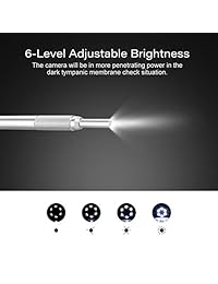 DEPSTECH WiFi Otoscope, sistema de audífono digital ultrafino de 0.217 in, cámara de inspección de oídos HD inalámbrica 2200 mAh batería iOS y dispositivos Android