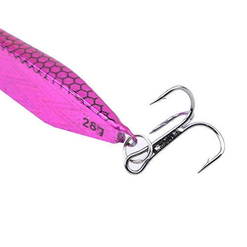 Yunzee Lead Bait Hook Hard Jigs Diving Sea Fishing Lures Popper Baits Tackle Saltwater Freshwater Lures Sinking Jigging Bait,Purple