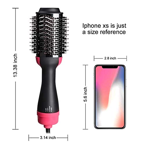 Hair Dryer Brush, 2-in-1 One-Step Hair Dryer & Volumizer Multi-functional Negative Ion Hair Straightener Curler Brush Reduce Frizz and Static for All Hair style - Thumbnail 6