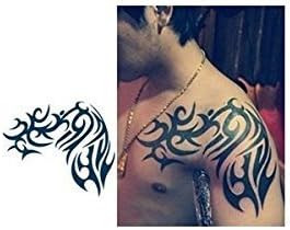 Amazon 爆裂 大 タトゥーシール Tattoo 刺青 入れ墨 トライバル 28cmx24cm肩用 16ｃｍｘ5ｃｍ腕用2個 テストシール付 セット シール ステッカー おもちゃ
