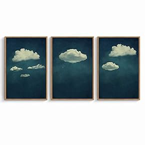 signwin 3 Piece Framed Canvas Wall Art Clouds...
