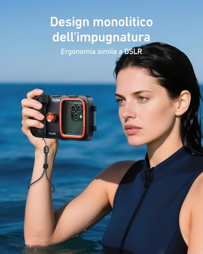 TELESIN Diving Waterproof Underwater Phone Case, Underwater Photography Universal Waterproof Case & Grip for iPhone/Android/Samsung Galaxy and More Mobile Phones (Black)