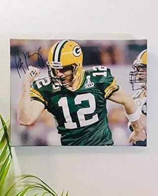 Amazon Com Aaron Rodgers Green Bay Packers Autographed Rp 11x14 Canvas Print Wall Art Sports Collectibles