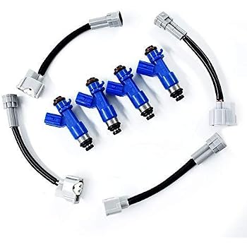 Labwork 410cc Fuel Injectors Set Of 4 With Plug & Play Adapters - For Honda, Acura RDX, B-Series, D-Series