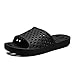 Xomiboe Mens Shower Shoes for College Dorm Room Essentials Student Boy Women Bathroom Slippers Shower Sandals Slides With Holes Quick Dry Man Non Slip Guys Hotel Male Bath (Black,EU40-41)