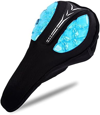 Wild Space Gel Bike Seat/ Gel Bicycle Seats/Saddle Cover for Men/Women-Comfort Soft Silicone& Memory Foam Padded MTB Cycling Bicycle Seats Saddle Cushion Pad for Mountain Biking Spinning Class (Black)