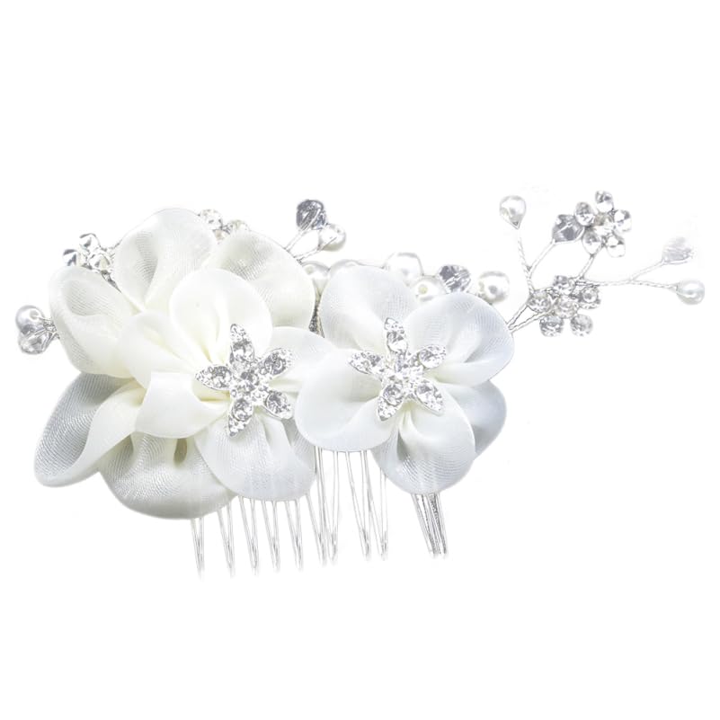 minkissy Bride Hair Comb Wedding Hair Slides Comb Silver Hair Combs Slides for Women Hair Accessories for Bride Girls