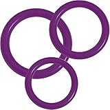 Premium Silicone Cockrings - 3 Ring Set (3 Erection Control Rings of Different Sizes), Purple